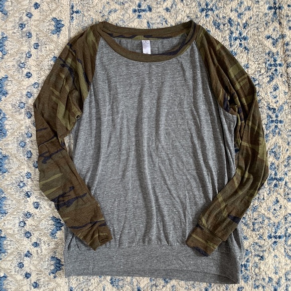 Alternative Apparel Camo Raglan Long-sleeved Shirt - Picture 6 of 6
